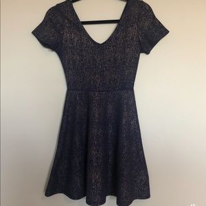 Navy dress with gold details